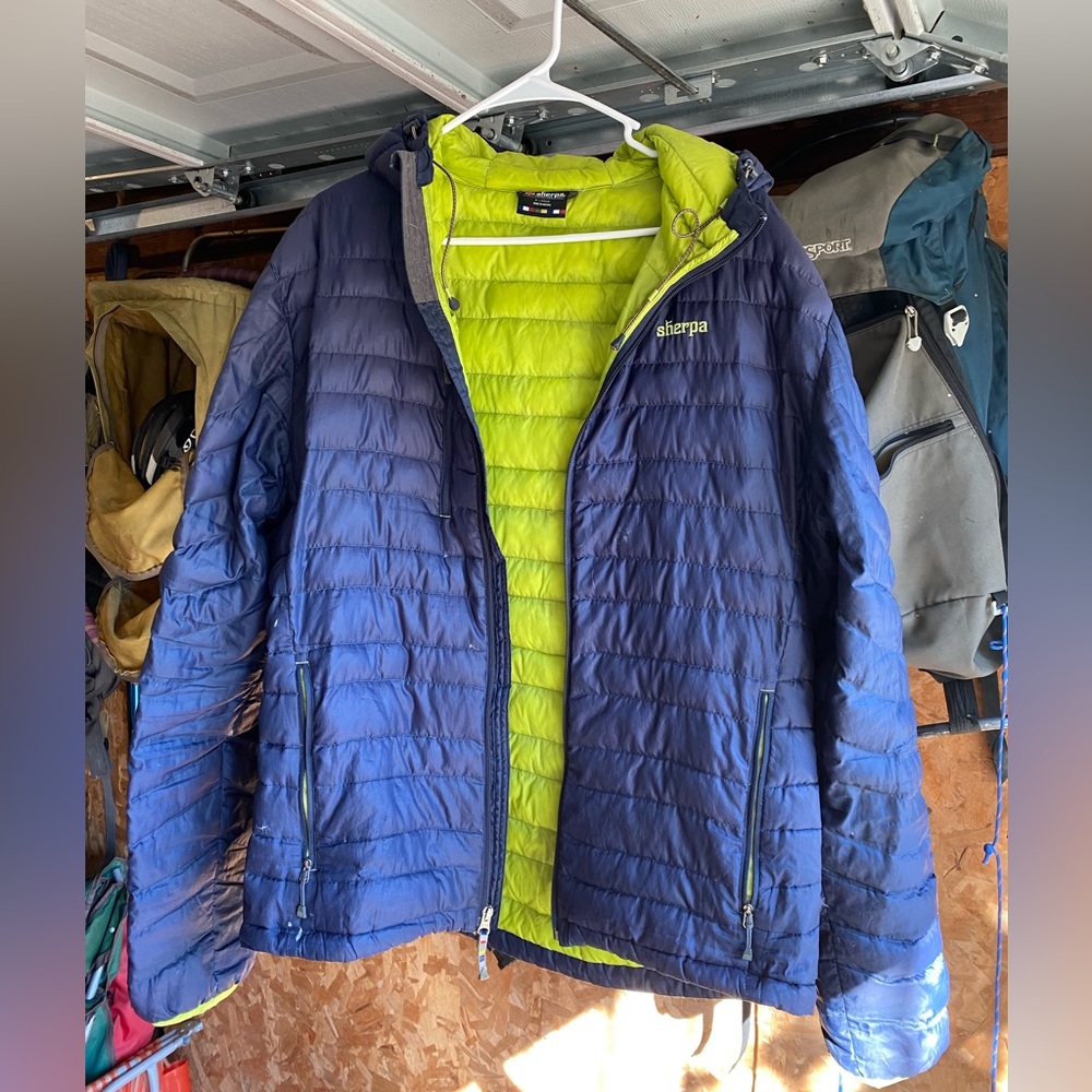 Mens Sherpa Adventure Gear NANGPALA Puffer Jacket XL RARE